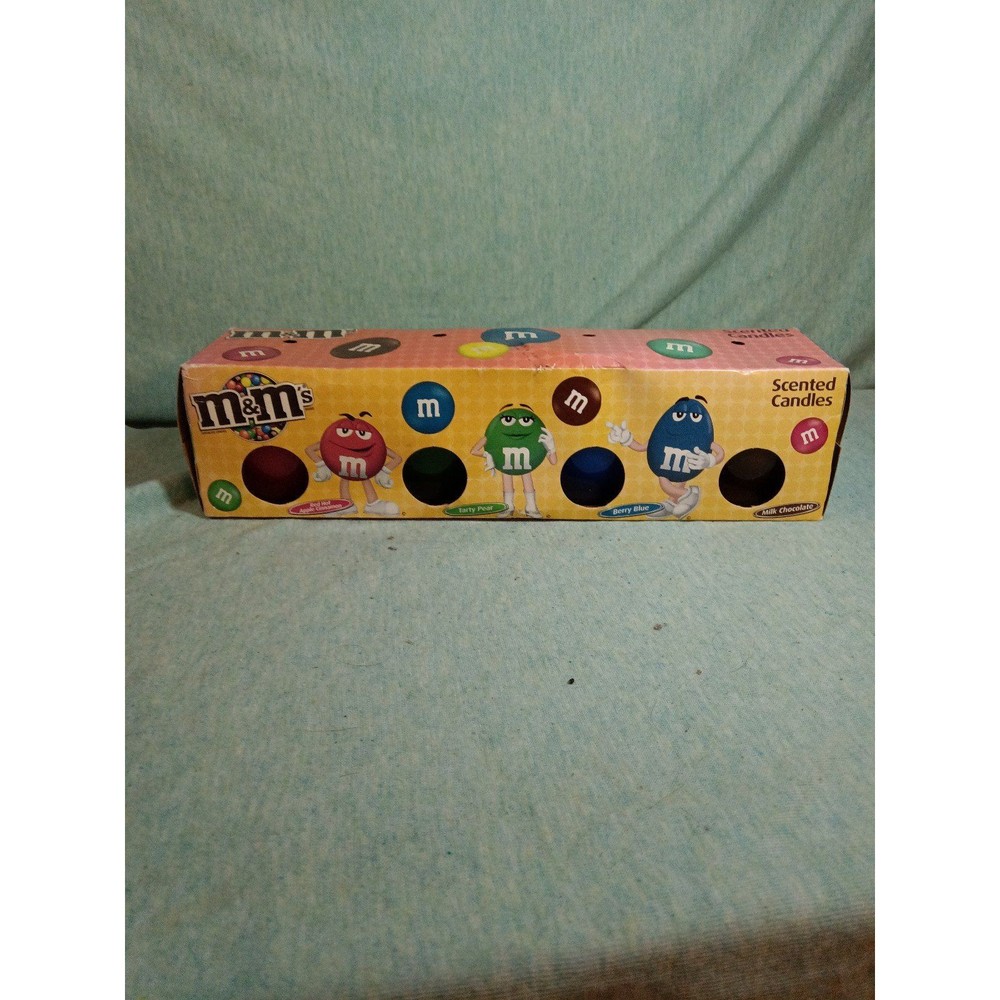 Scented M&M's Candle & Glass Holder - New & Boxed